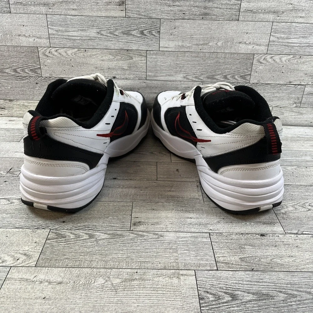 Nike Air Monarch IV White Black Red Athletic Shoes 416355-101 Men Size‎ 13